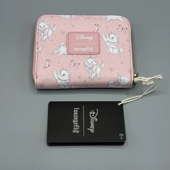 Loungefly Disney The Aristocats Marie Butterfly Pink Mini Zipper Wallet NEW - Picture 2 of 3